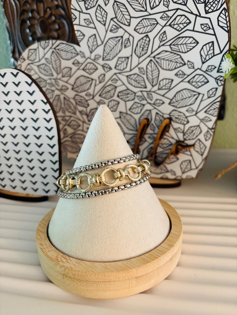 Mixed Metal Chain Link Magnetic Bracelet